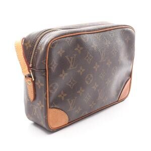 Louis Vuitton Bag Canvas Shoulder Leather Monogram Trocadero Brown